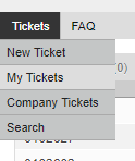 "Select "New Ticket" under the "Tickets" tab"