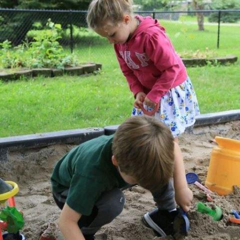 Children playing in a sandbox