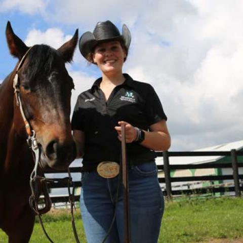 Student Kendalle Booth and her horse