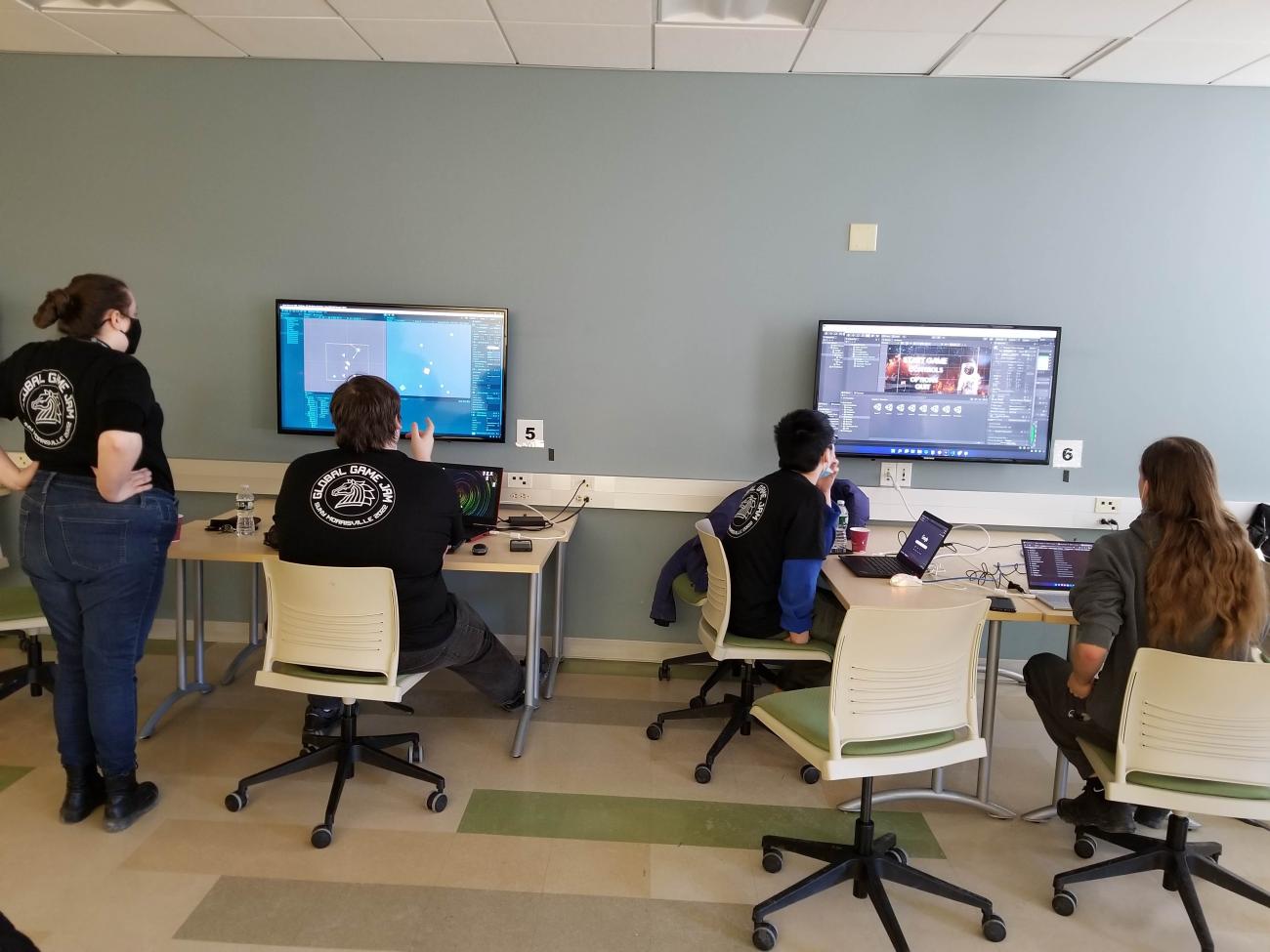 Students at the 2022 Game Jam