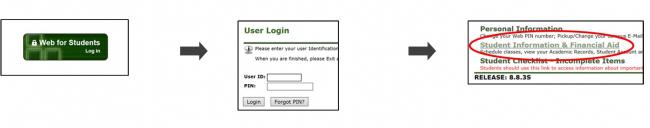 After logging into Web for Students, click on "Student Information & Financial Aid."